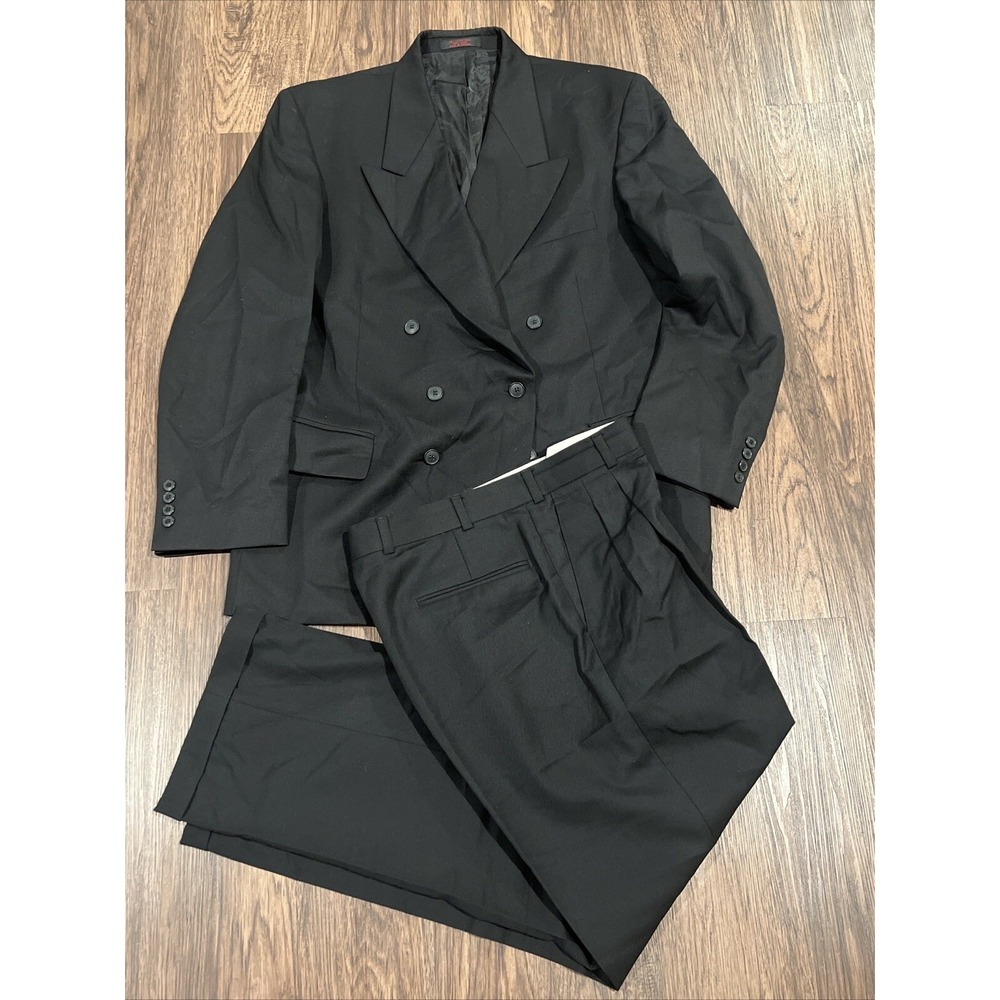 John Weitz Signature Collection Men's Black USA Wool 2 Piece Suit 43R Slacks 33?